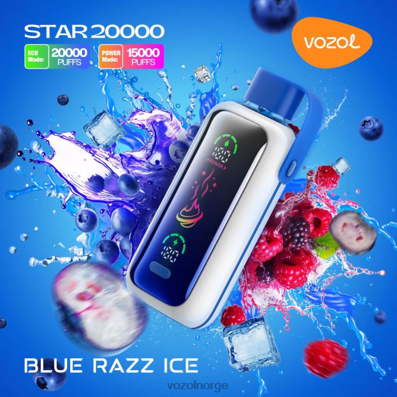 Vozol Vape Flavours - VOZOL STAR 20 000 blå razz is 224444