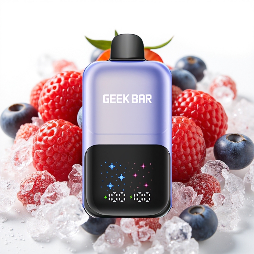 GEEK BAR 2GO 50000 Puffs Blandede Bær Is Skjerm 3-nivå Justerbar 20mL 5% Nikotin