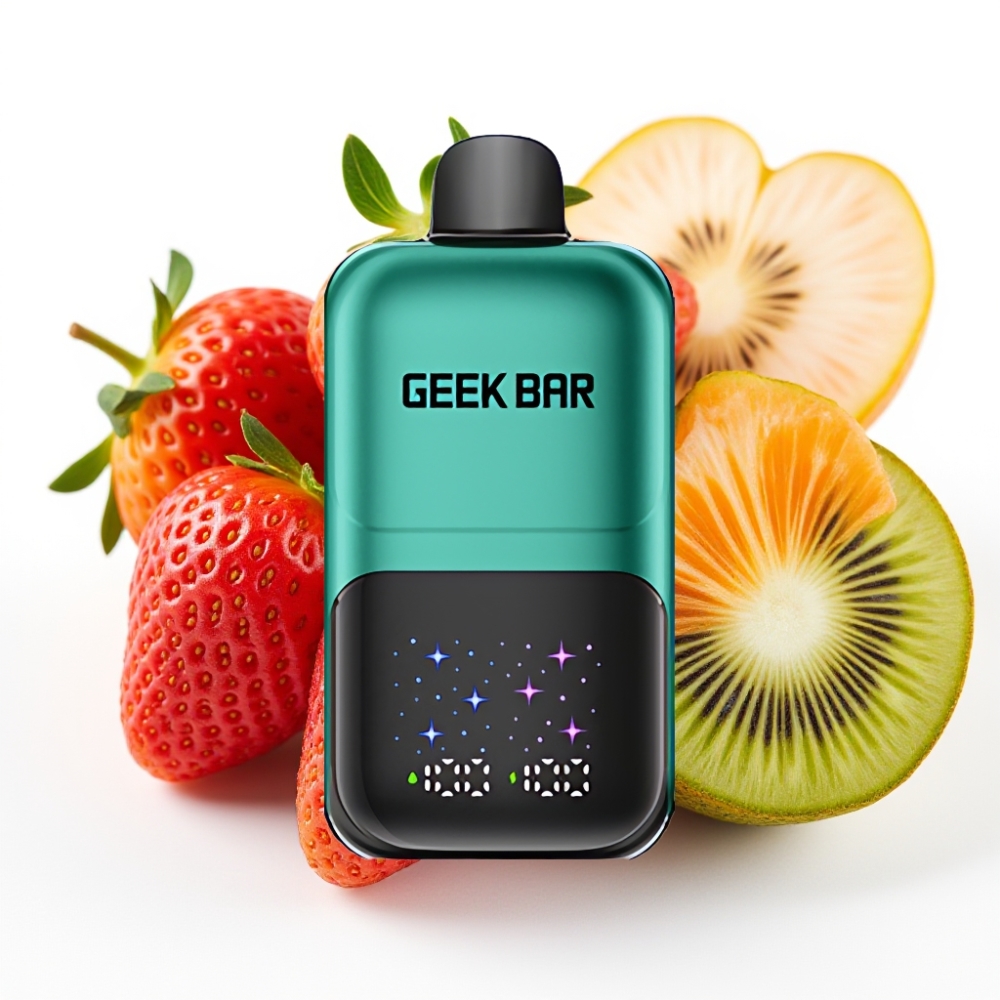 GEEK BAR 2GO 50000 Puffs Stor Skjerm Justerbar Smak/Kjølighet Dobbel Tank 20mL 5% Nikotinsalt Jordbær & Kiwi