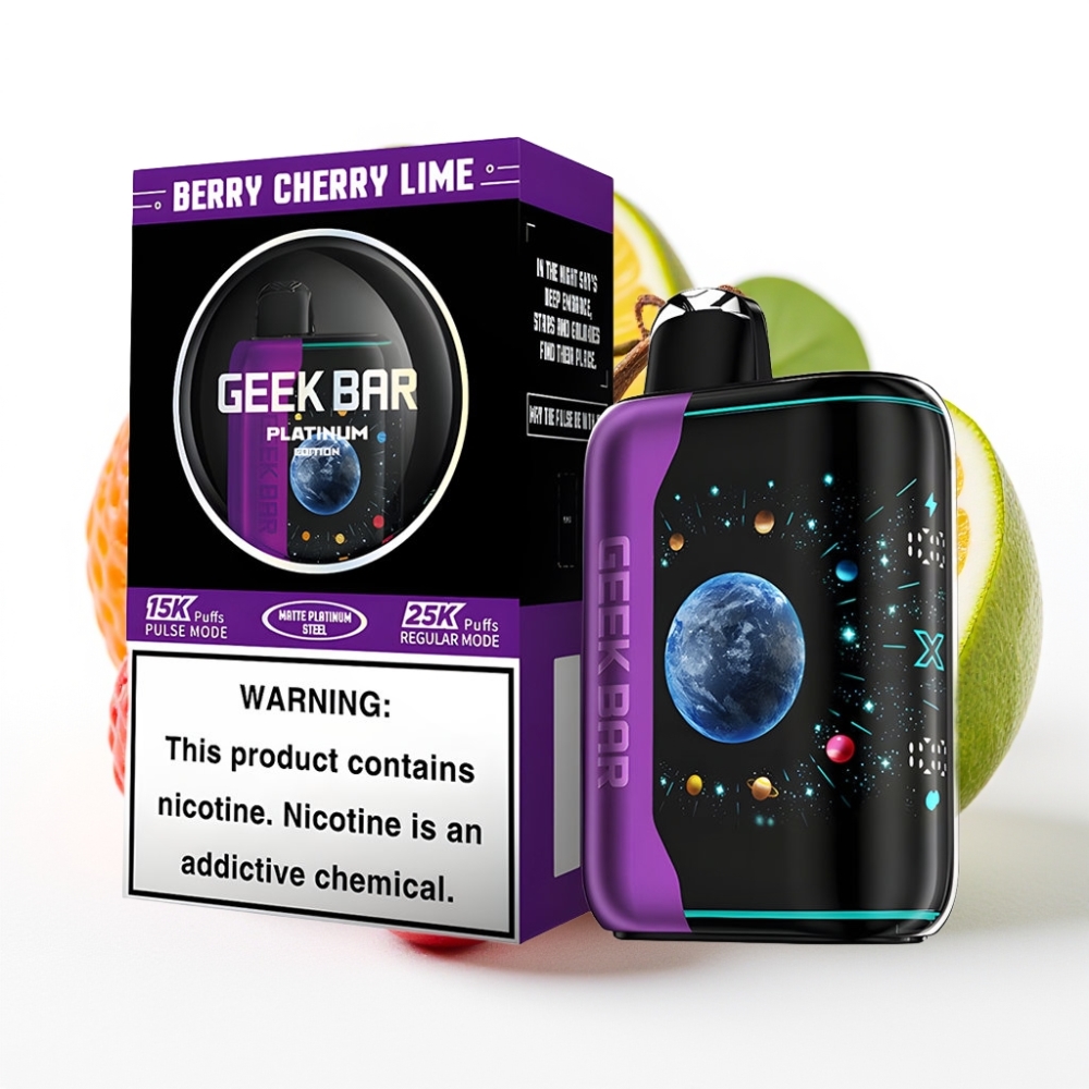 GEEK BAR Platinum Edition 25000 Puffs Berry Kirsebær Lime rask lading 20mL 2% nikotin