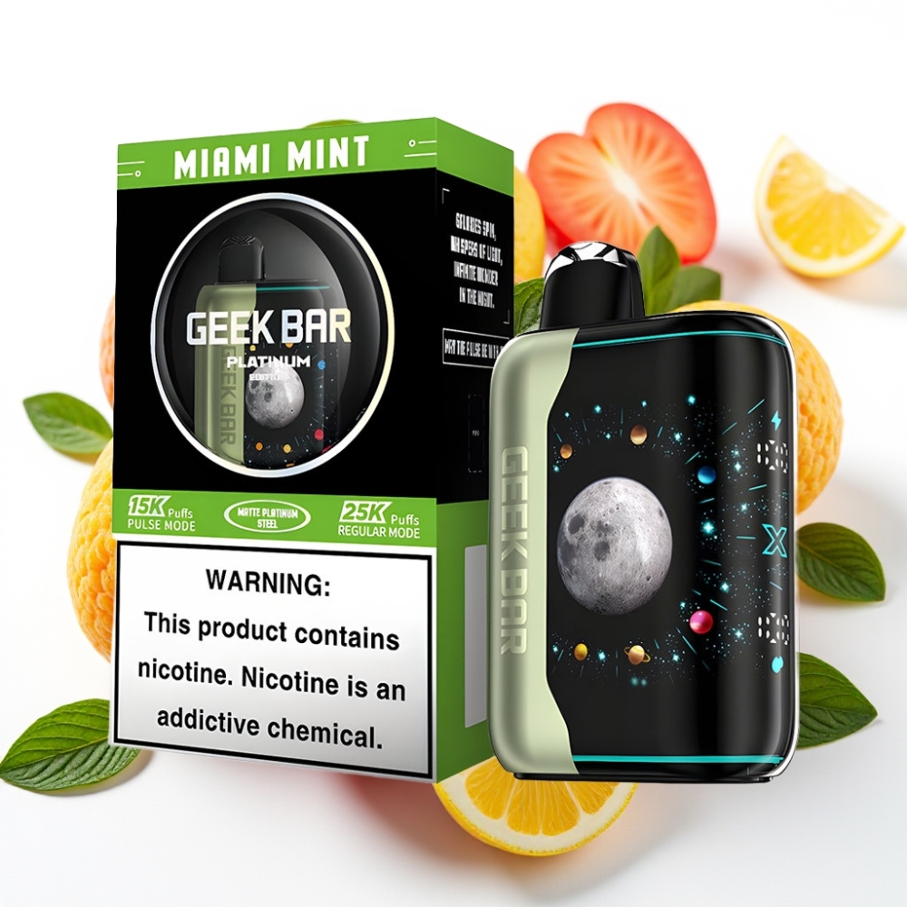 GEEK BAR Platinum Edition 25000 puffs Miami Mynte rask lading USB-Type C 2% nikotin