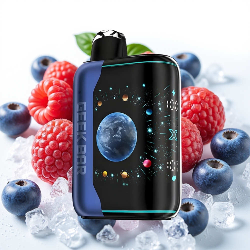 GEEK BAR Platinum Edition 25000 puffs rask lading USB-Type C blå bringebær is