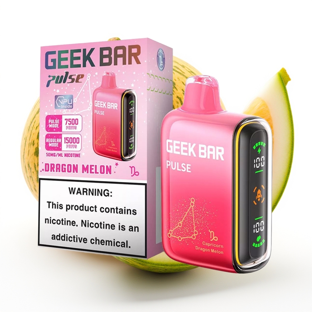 GEEK BAR Pulse 15000 Puffs Zodiac Edition, 16ML e-væske, 5% nikotin, justerbar luftstrøm, 650 mAh batteri, USB Type-C