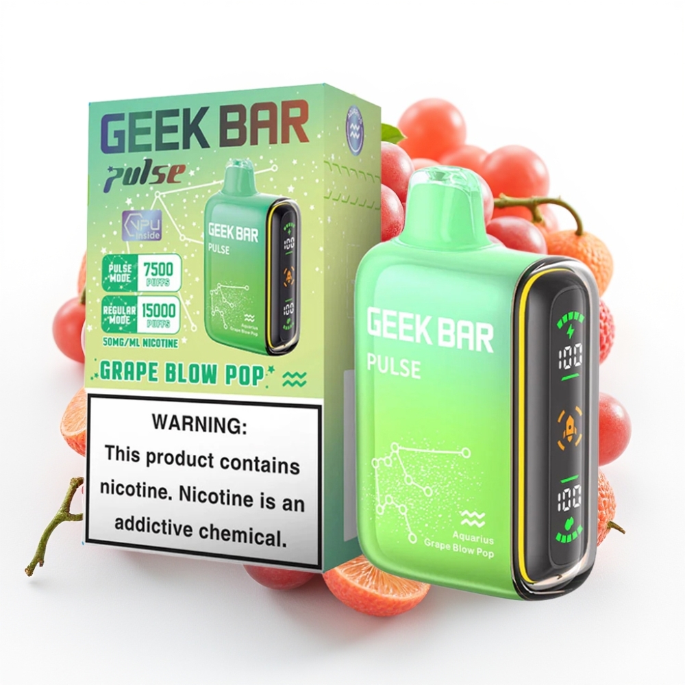 GEEK BAR Pulse 15000 Puffs Zodiac Edition, 16ML e-væske, 5% nikotin, justerbar luftstrøm, 650 mAh batteri, USB Type-C