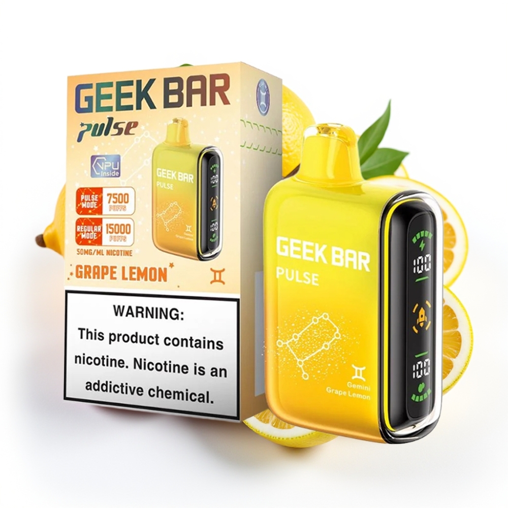 GEEK BAR Pulse 15000 Puffs Zodiac Edition, 16ML e-væske, 5% nikotin, justerbar luftstrøm, 650 mAh batteri, USB Type-C