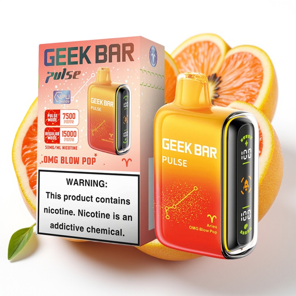 GEEK BAR Pulse 15000 Puffs Zodiac Edition, 16ML e-væske, 5% nikotin, justerbar luftstrøm, 650 mAh batteri, USB Type-C