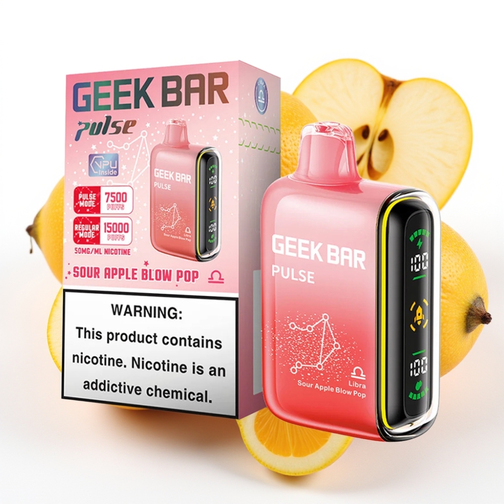 GEEK BAR Pulse 15000 Puffs Zodiac Edition, 16ML e-væske, 5% nikotin, justerbar luftstrøm, 650 mAh batteri, USB Type-C