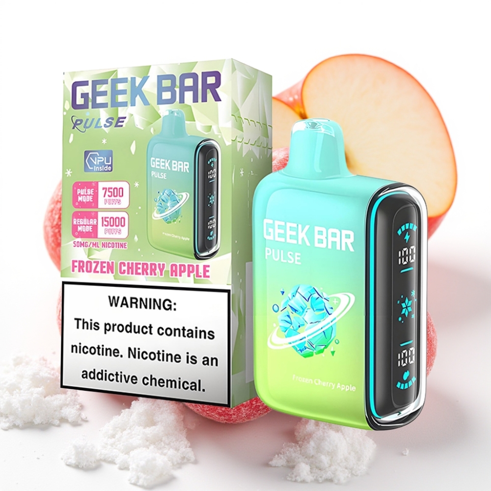 Geek Bar Pulse 15000 Puffs Fryst Utgave – 15 000 trekk, 16ML, 5% nikotin, justerbar luftstrøm, 650 mAh