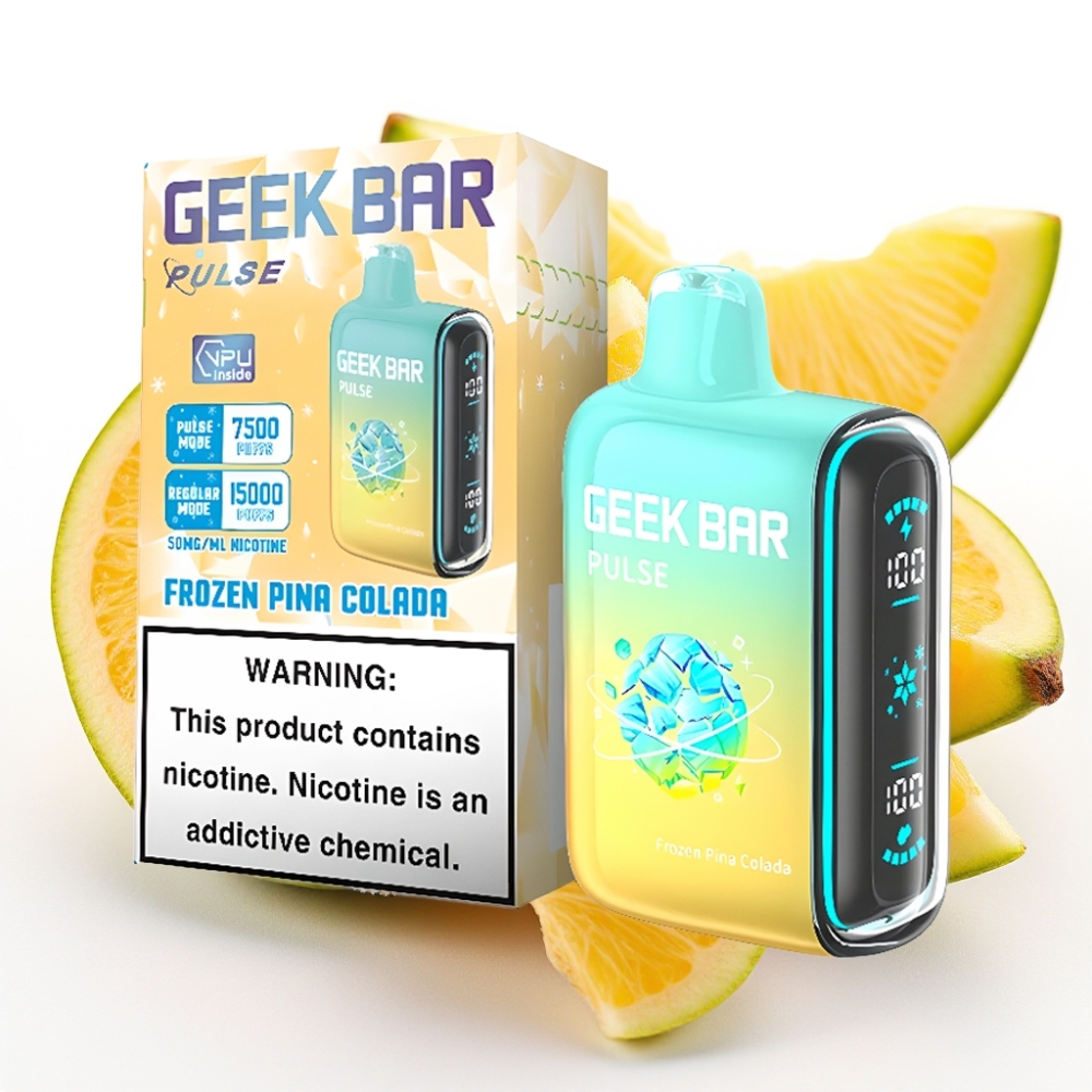 Geek Bar Pulse 15000 Puffs Fryst Utgave – 15 000 trekk, 16ML, 5% nikotin, justerbar luftstrøm, 650 mAh