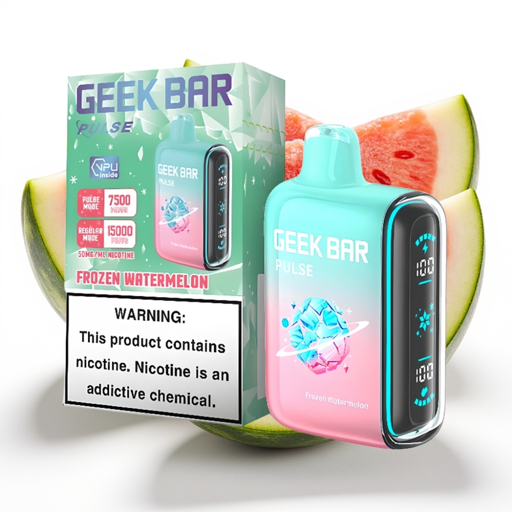 Geek Bar Pulse 15000 Puffs Fryst Utgave – 15 000 trekk, 16ML, 5% nikotin, justerbar luftstrøm, 650 mAh