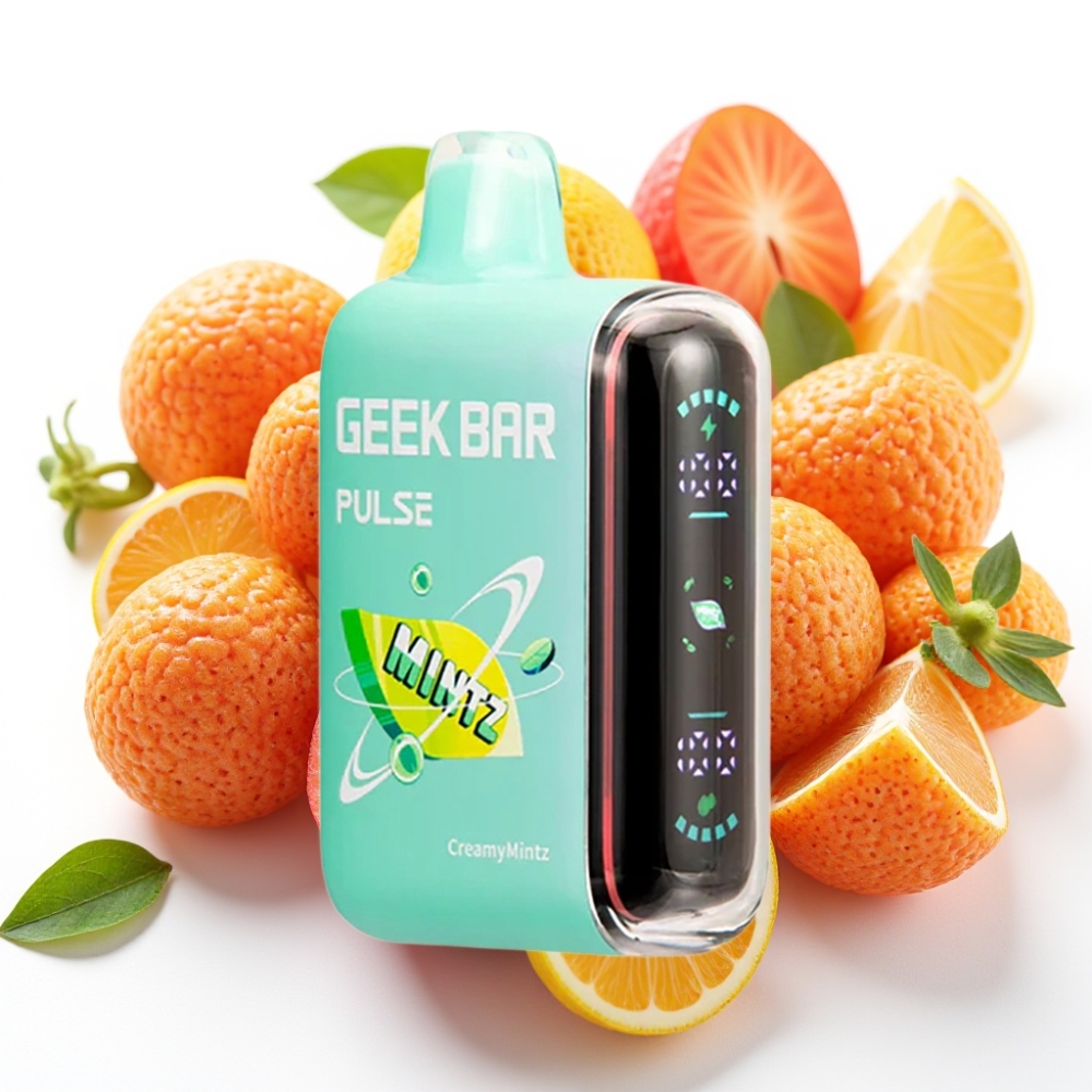 Geek Bar Pulse 15000 Puffs Mynteutgave – 15 000 trekk, 16ML, 5% nikotin, justerbar luftstrøm, 650 mAh, USB-C