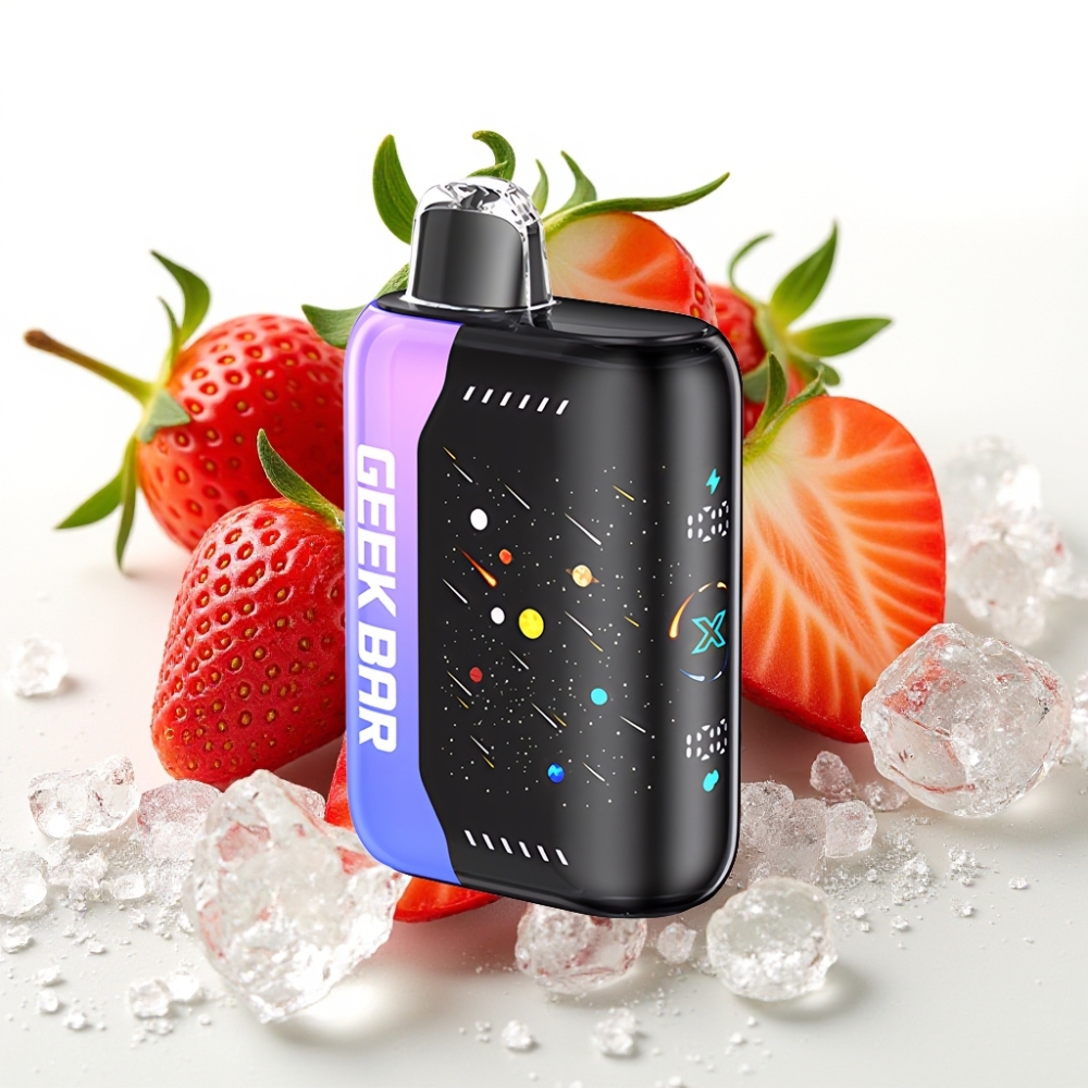 GEEK BAR Pulse X 42K Puffs Meteor Edition Jordbær Kiwi Is MTL 42K DTL 30K 820mAh Power Sync 3D skjerm Dual Mesh Coil