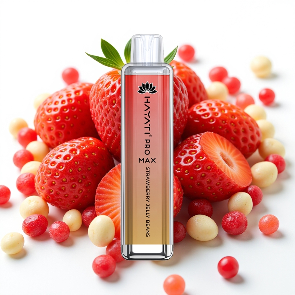 Hayati Pro Max 4000 Puffs Engangs Vape Jordbærgummibønner, 1400mAh, 2ml/10ml, 2%/5% nikotin