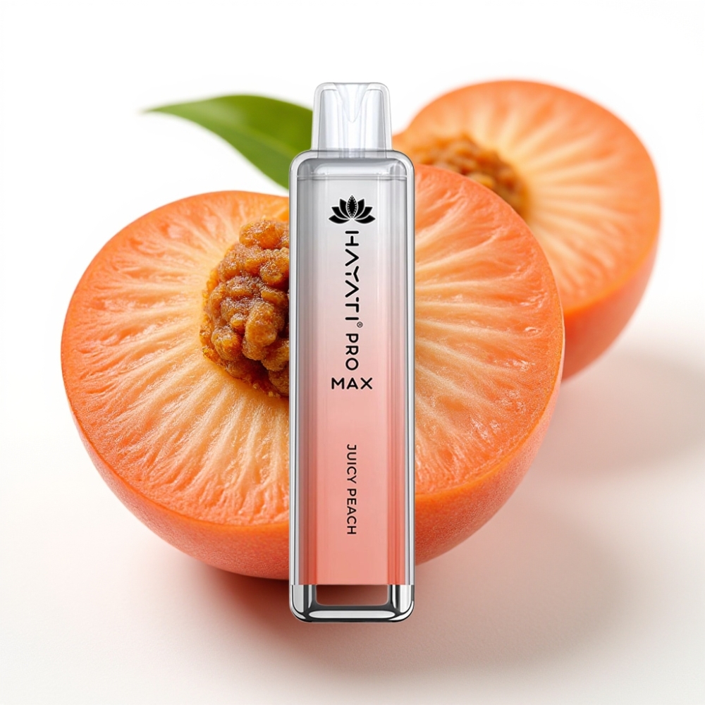 Hayati Pro Max 4000 Puffs Engangs Vape Juicy Peach (Fersken), 2ml/10ml, 2%/5% Nikotin, 1400mAh, 28×28×120mm
