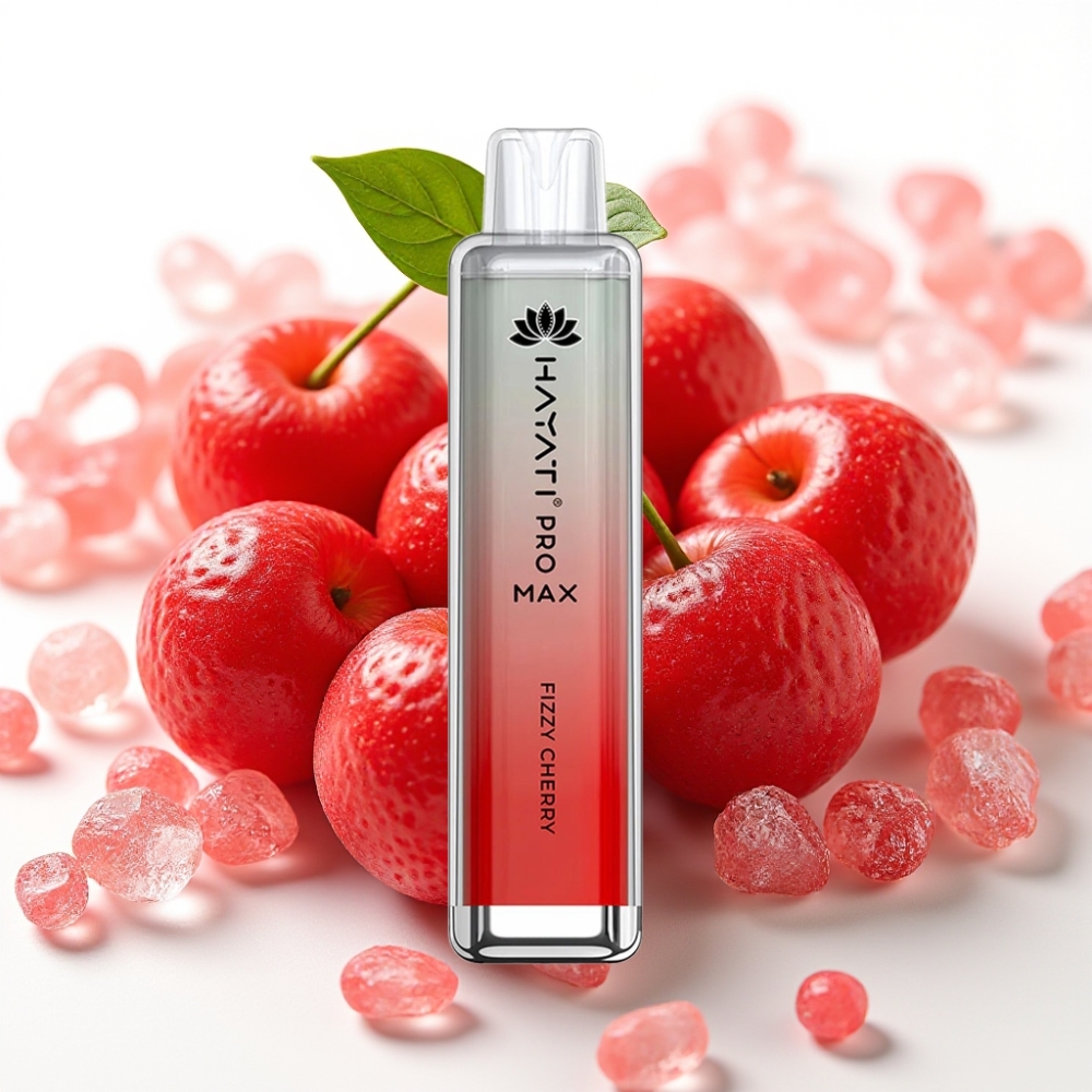 Hayati Pro Max 4000 Puffs Engangs Vape Sprudlende Kirsebær – 2ml tank, 1400mAh batteri, 2%/5% nikotin