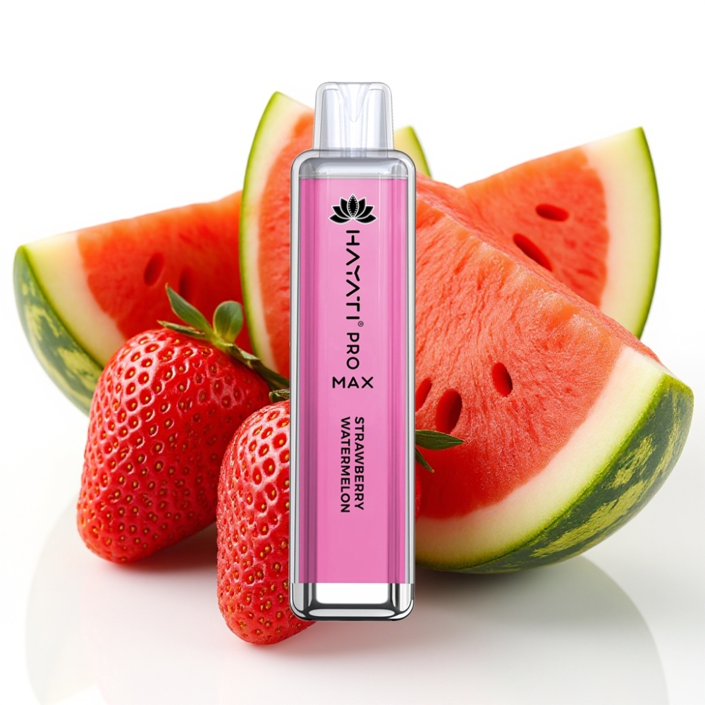 Hayati Pro Max 4000 Puffs Engangsdamp Jordbær Vannmelon 2%/5% Nikotin 1400mAh 28x28x120mm