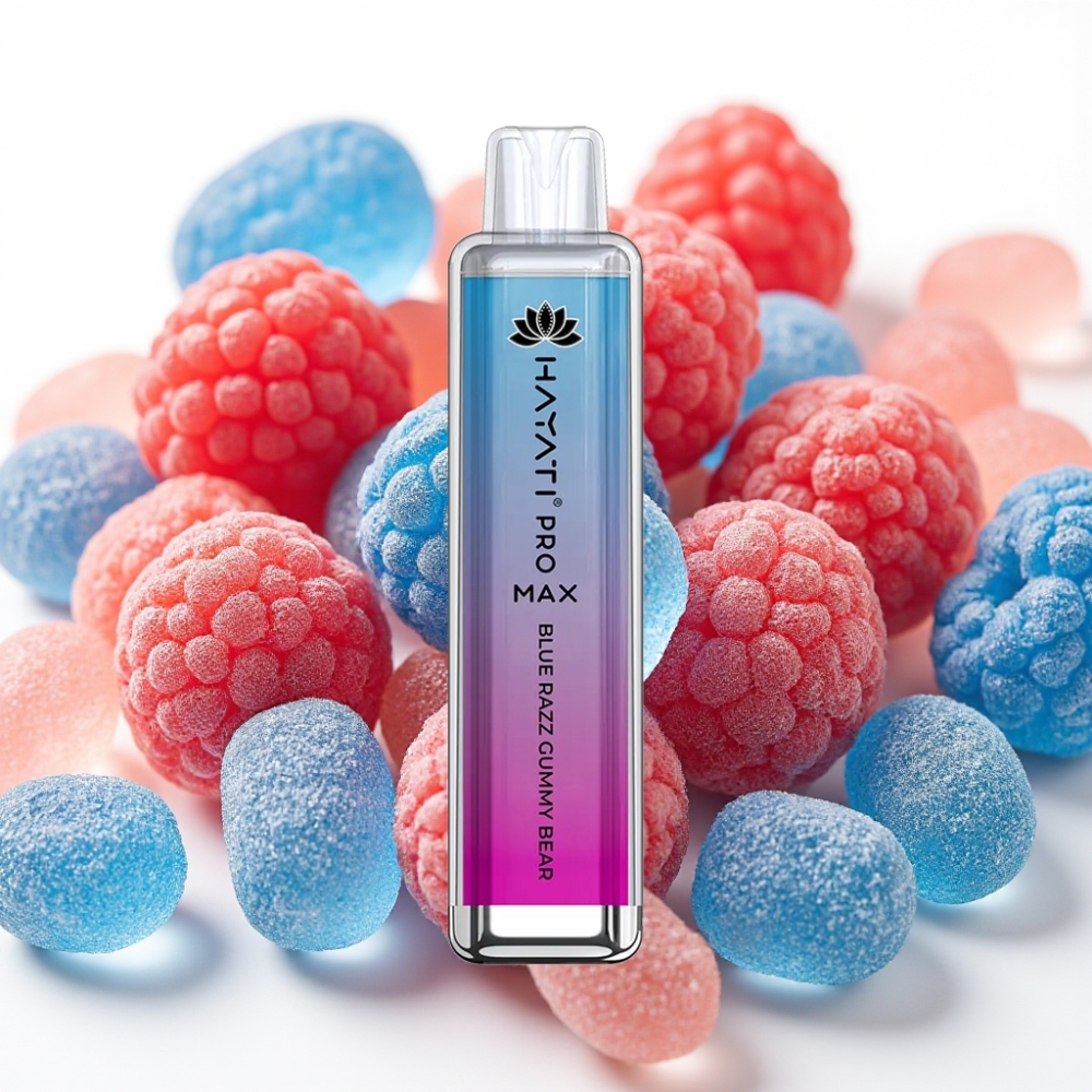 Hayati Pro Max 4000 Puffs Engangsvaper Blå Razz Gelébjørn, 1400mAh, 2ml/10ml, 2%/5% nikotin
