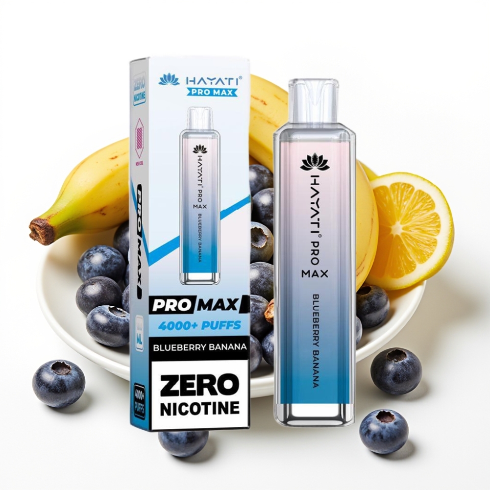 Hayati Pro Max 4000 Puffs Engangsvaper Blåbær Banan | 2ml/10ml tank | 1400mAh | 28x28x120mm