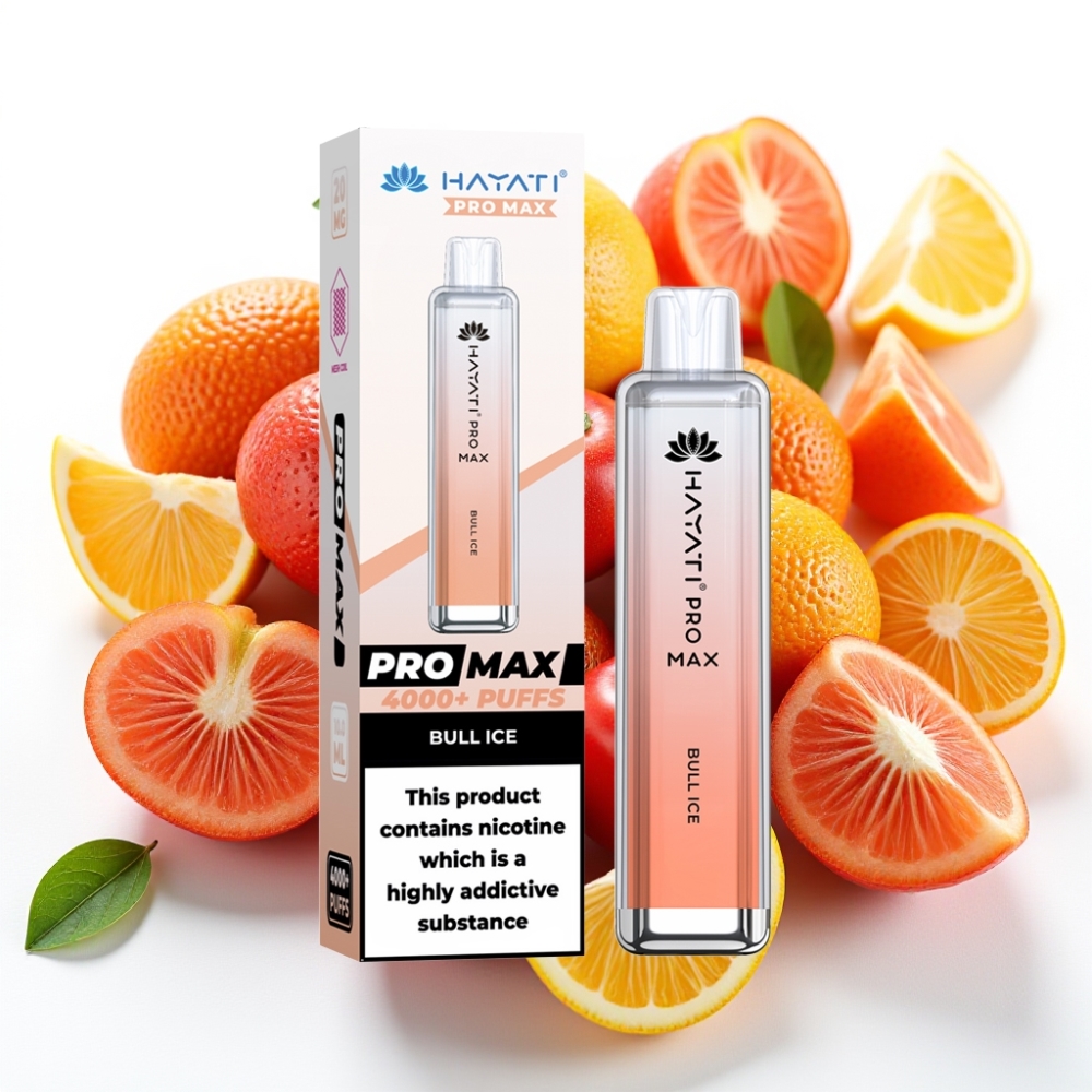 Hayati Pro Max 4000 Puffs Engangsvaper Bull Is – 28×28×120mm, 2%/5% Nikotin, 1400mAh Batteri, 2ml Tank