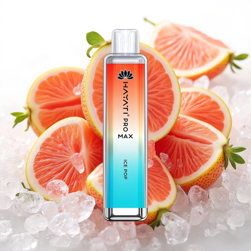 Hayati Pro Max 4000 Puffs Engangsvaper Ispop, 28×28×120mm, 2%/5% Nikotin, 1400mAh, Oppladbar