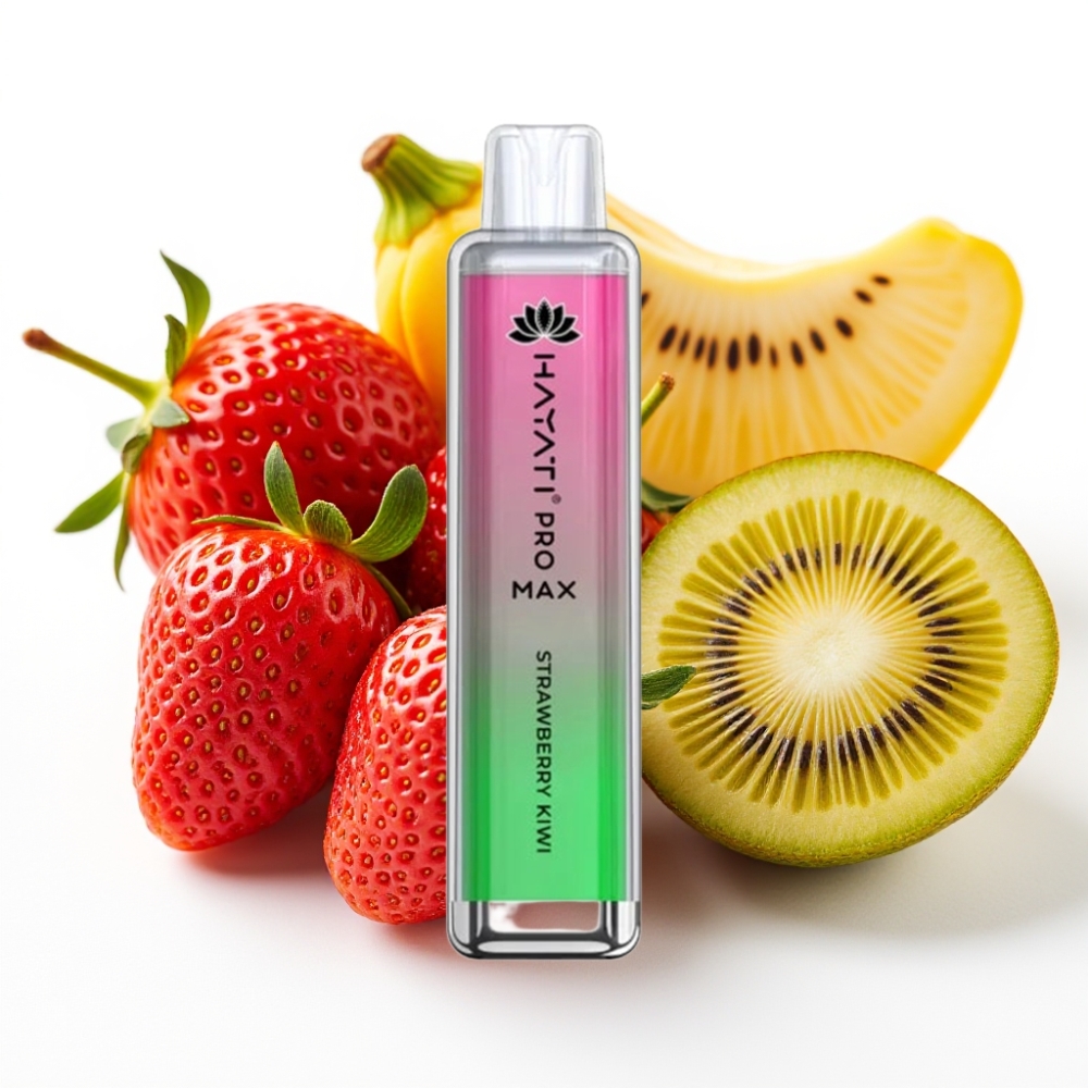 Hayati Pro Max 4000 Puffs Engangsvaper Jordbær Kiwi – 2%/5% Nikotin, 1400mAh, Oppladbar, TPD