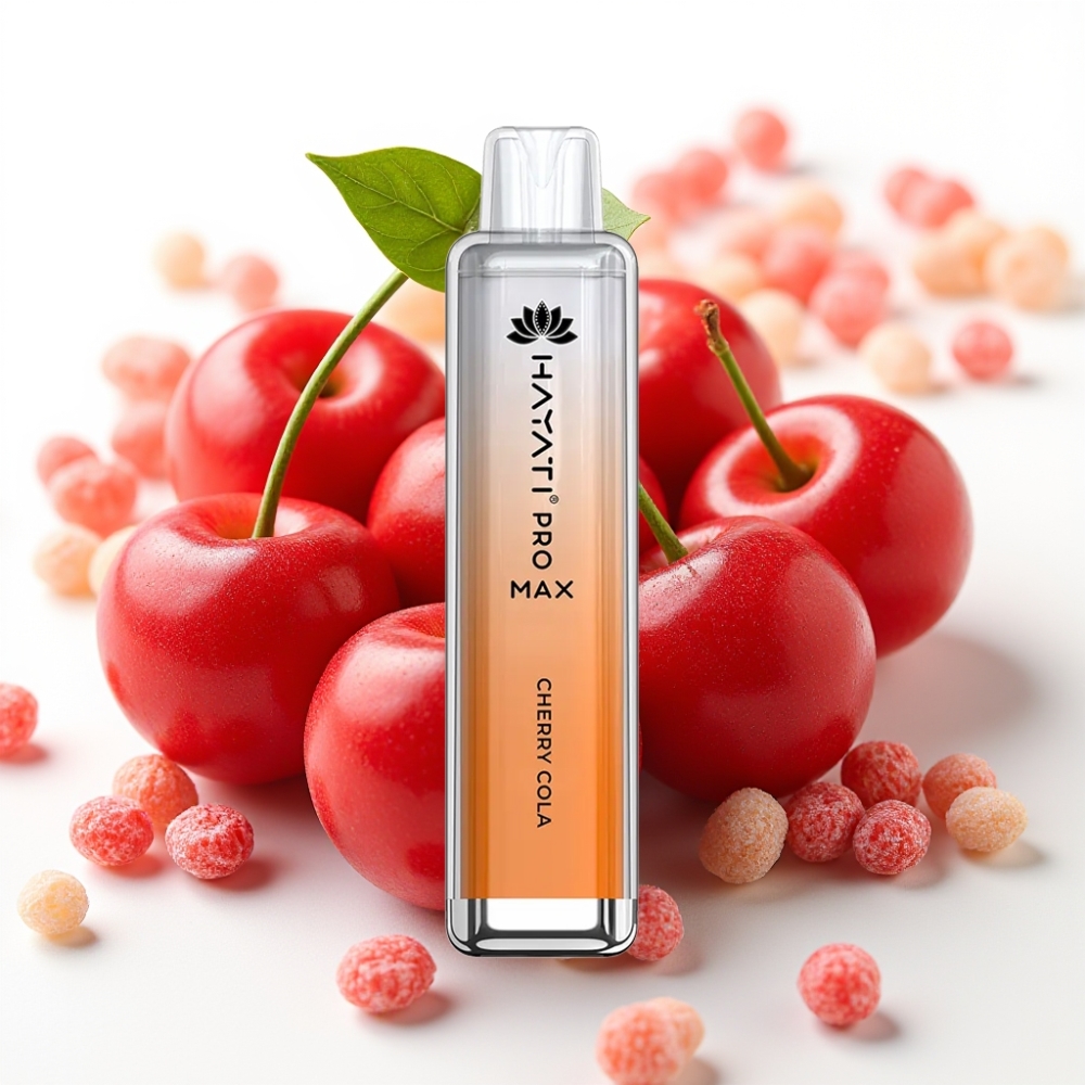 Hayati Pro Max 4000 Puffs Engangsvaper Kirsebær Cola – 2%/5% nikotin, 1400mAh, 2ml/10ml tank, TPD-godkjent