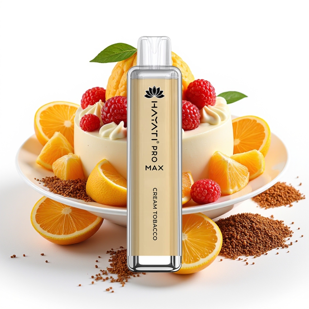 Hayati Pro Max 4000 Puffs Engangsvaper - Kremtobakk, 2%/5% Nikotin, 1400mAh, 2ml/10ml, TPD