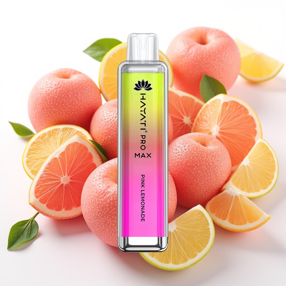 Hayati Pro Max 4000 Puffs Engangsvaper - Rosa Sitronade, 2ml/10ml, 1400mAh, 2%/5% Nikotin