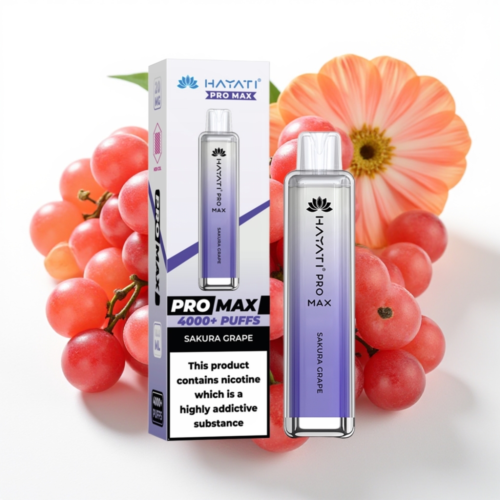 Hayati Pro Max 4000 Puffs Engangsvaper Sakura Drue – 2%/5% Nikotin, 1400mAh, 2ml/10ml, TPD-godkjent