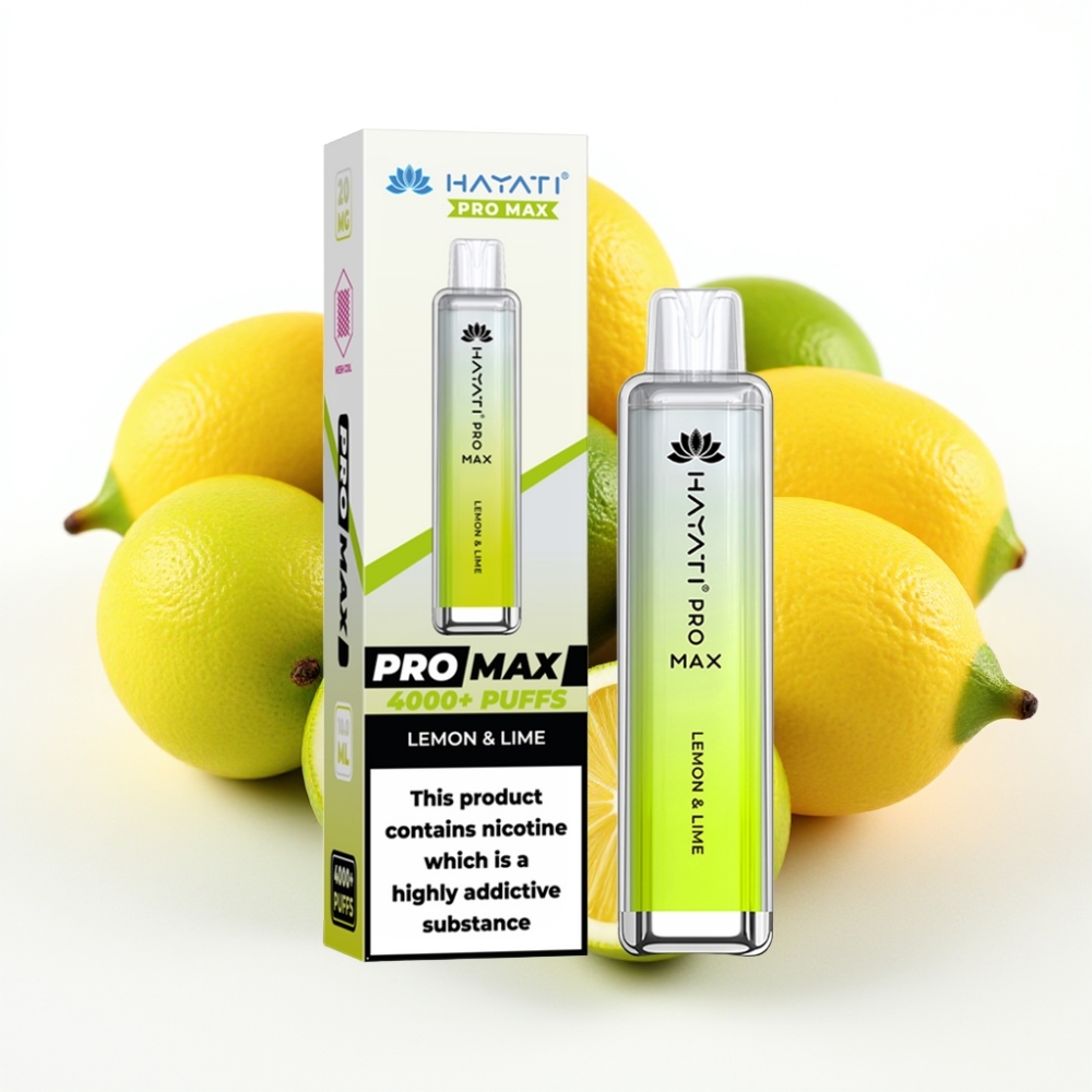 Hayati Pro Max 4000 Puffs Engangsvaper Sitron & Lime / 2ml tank, 1400mAh, 28x28x120mm