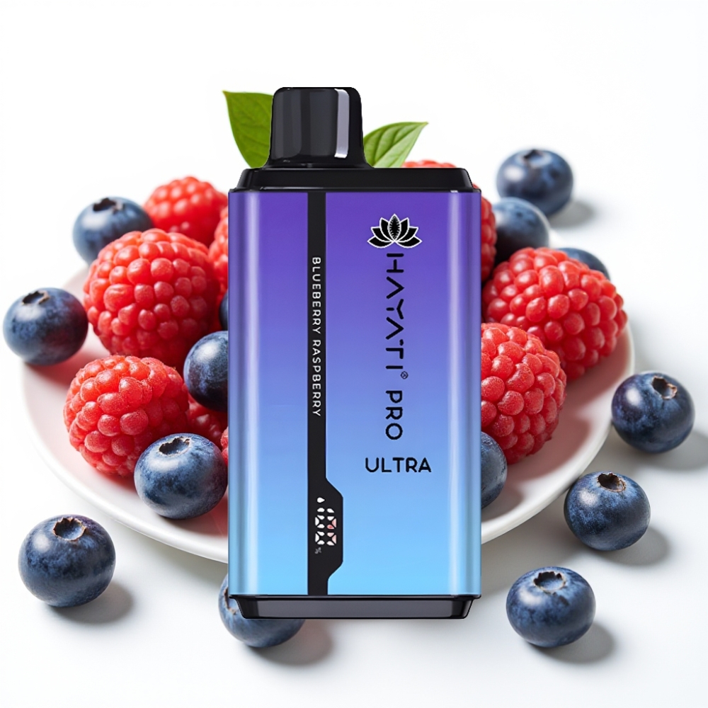 Hayati Pro Ultra 15000 Puffs Blåbær Bringebær 850mAh 2×12ml 2% 49 smaker