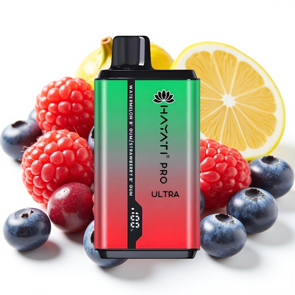 Hayati Pro Ultra 15000 Puffs Blåbær Bringebær Kirsebær Sitron & Blåbær – 850mAh batteri, 2×12ml, 2% nikotin