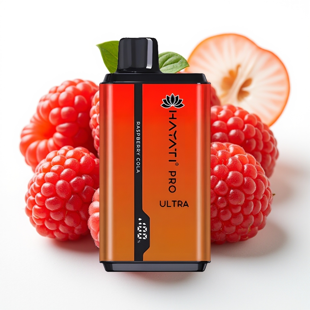 Hayati Pro Ultra 15000 Puffs Bringebær Cola 850mAh 2×12ml 2% 49 smaker
