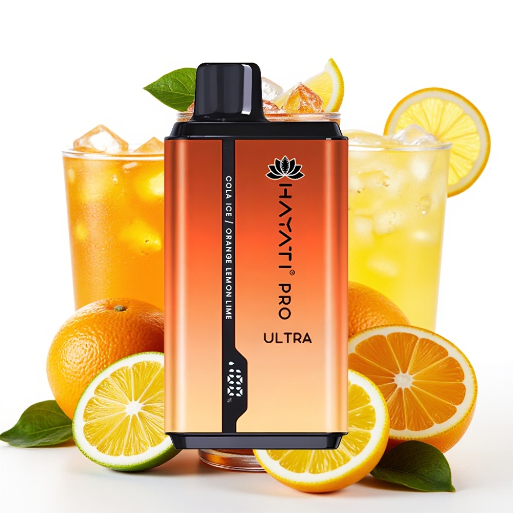 Hayati Pro Ultra 15000 Puffs Cola Is Oransje Sitron & Lime 850mAh 2×12ml 2% 49 smaker