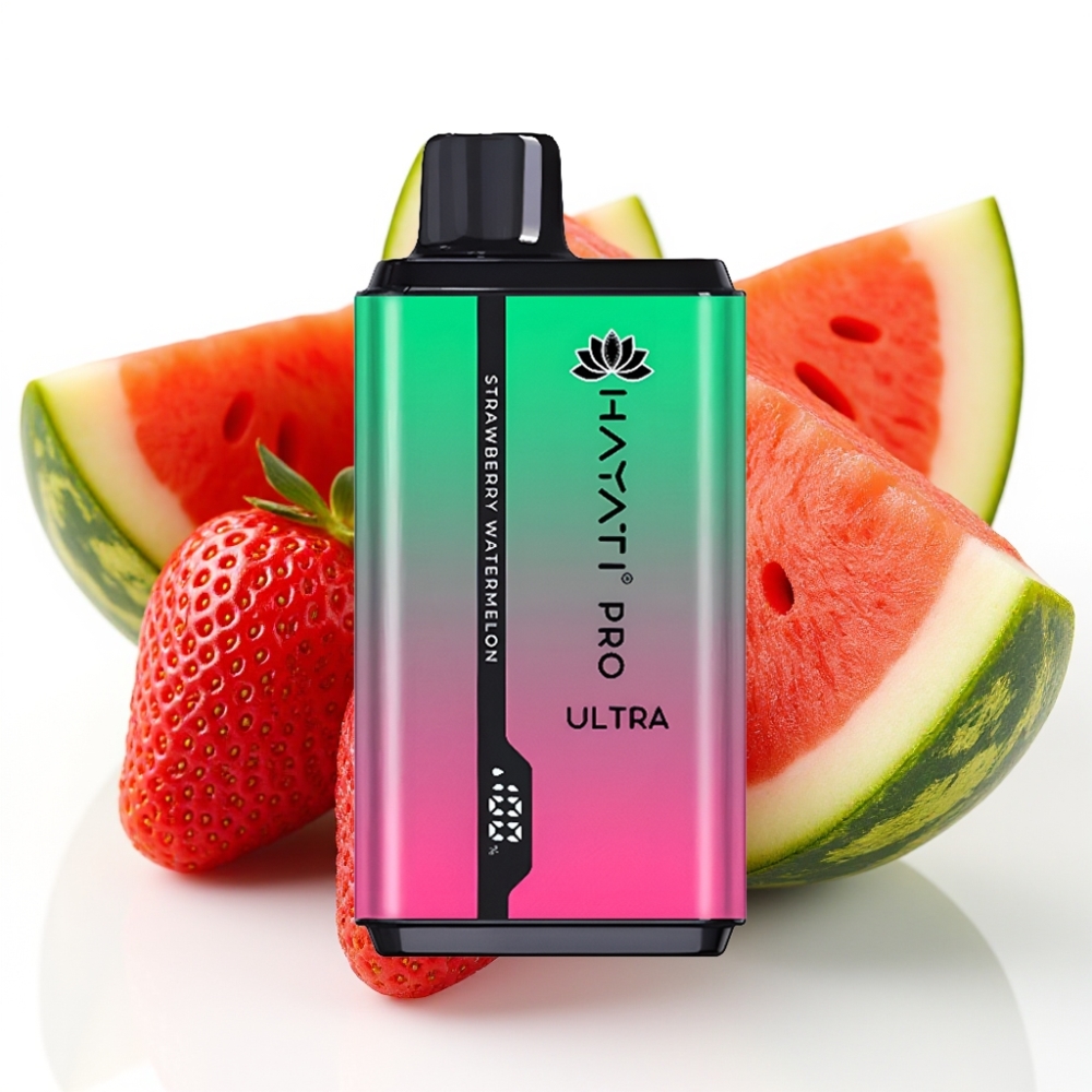 Hayati Pro Ultra 15000 Puffs Engangsdamper Jordbær Vannmelon 850mAh 2×12ml 2%