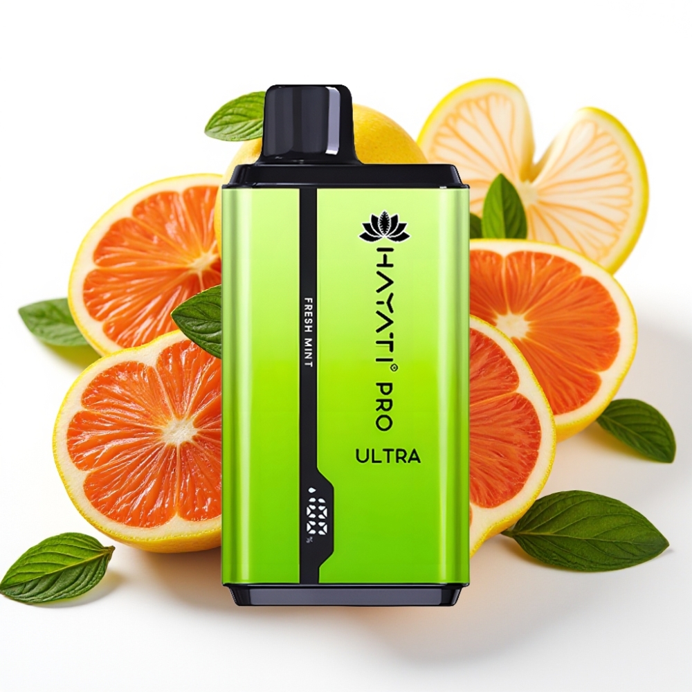 Hayati Pro Ultra 15000 Puffs Friskmynt + 49 smaker, 2×12ml, 2% nikotin, 850mAh