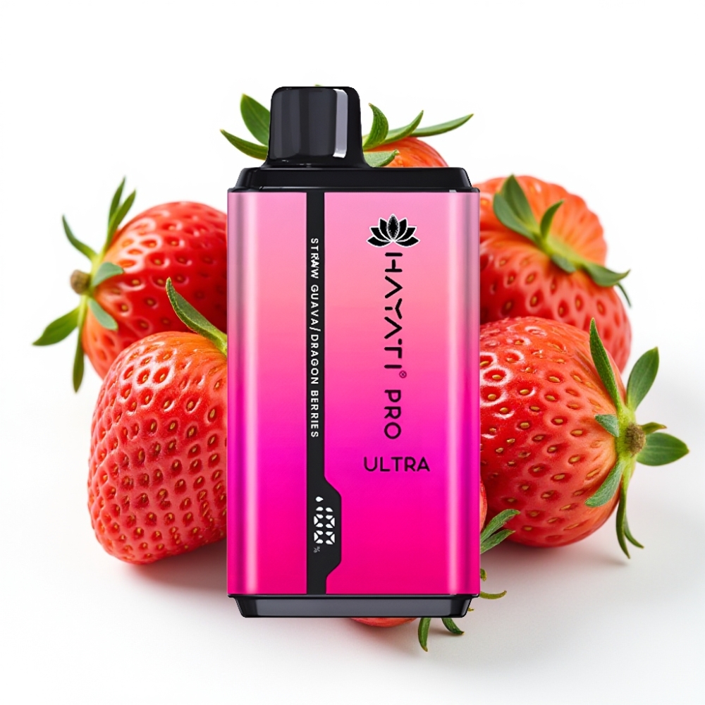 Hayati Pro Ultra 15000 Puffs Jordbær Guava Dragebær 850mAh 2×12ml 2% 49 smaker