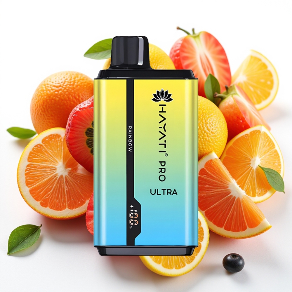 Hayati Pro Ultra 15000 Puffs Regnbue 2×12ml 2% 49 smaker