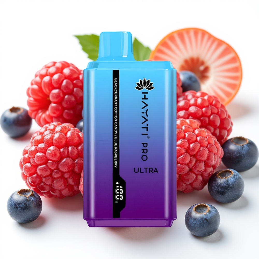 Hayati Pro Ultra 15000 Puffs Solbærsukkertøy Blåbringebær 15000+ damp 850mAh 2×12ml 2%
