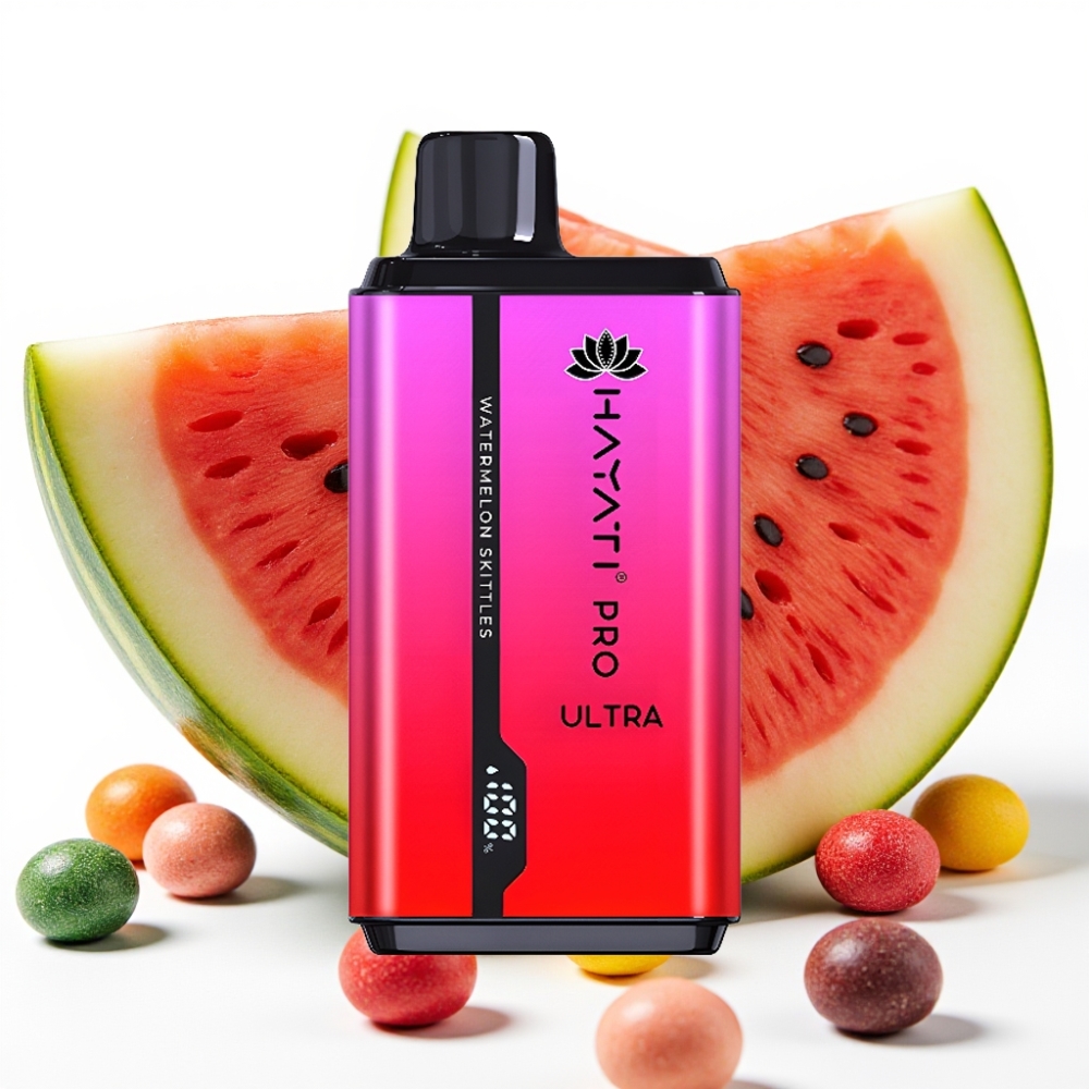 Hayati Pro Ultra 15000 Puffs Vannmelon Skittles 15000+ puff 850mAh 2×12ml 2% 49 smaker